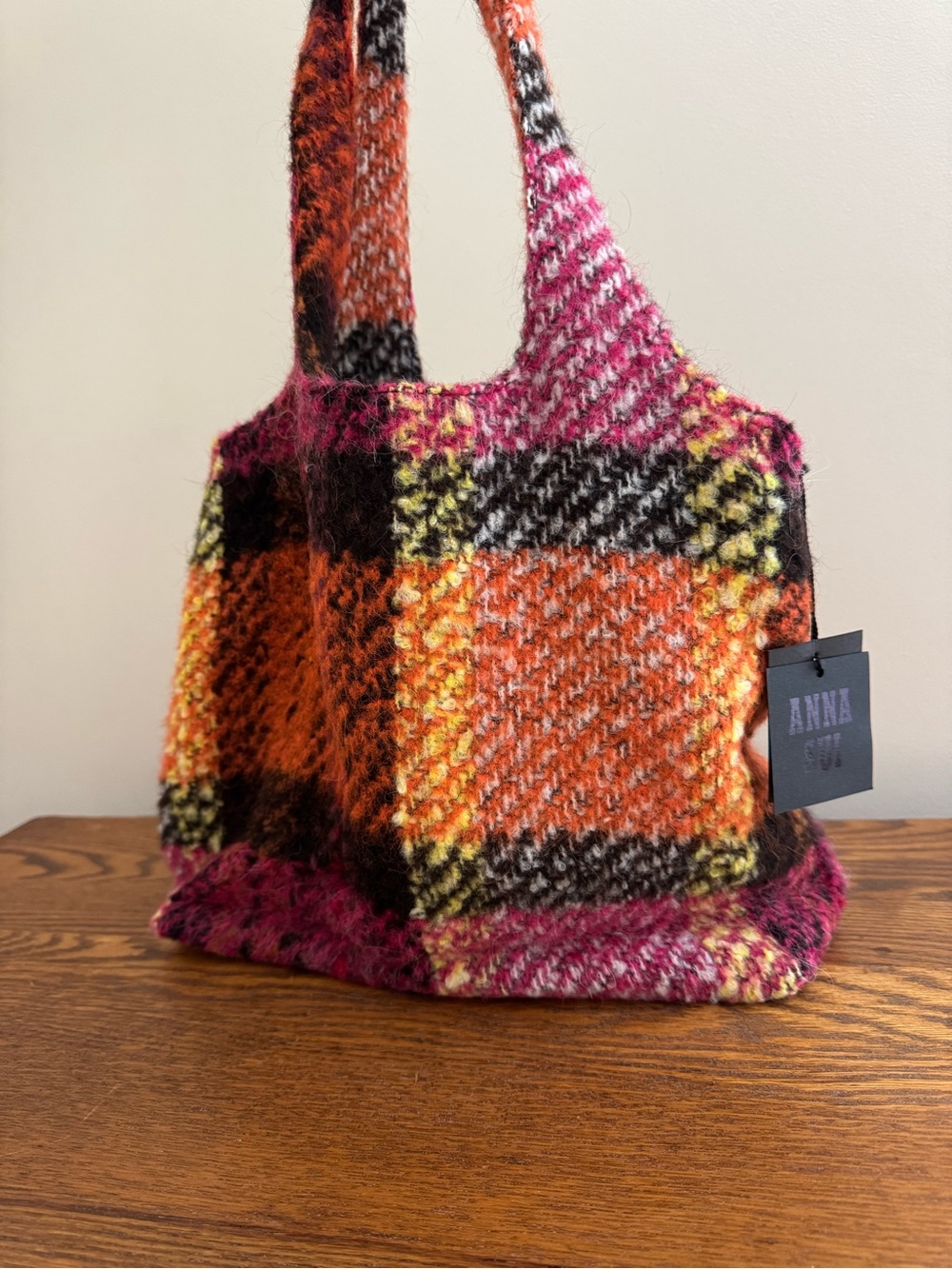 ANNA SUI MULTI PLAID Tote Bag - Picture 2 of 3